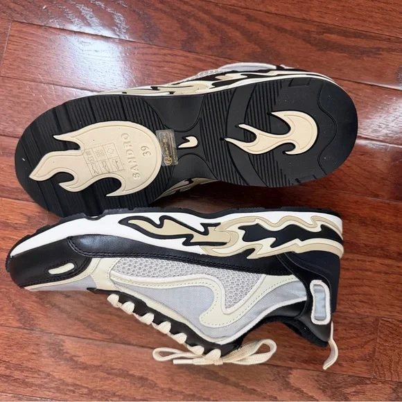 Sandro Black and Cream Women's Sneakers - Picture 3 of 4